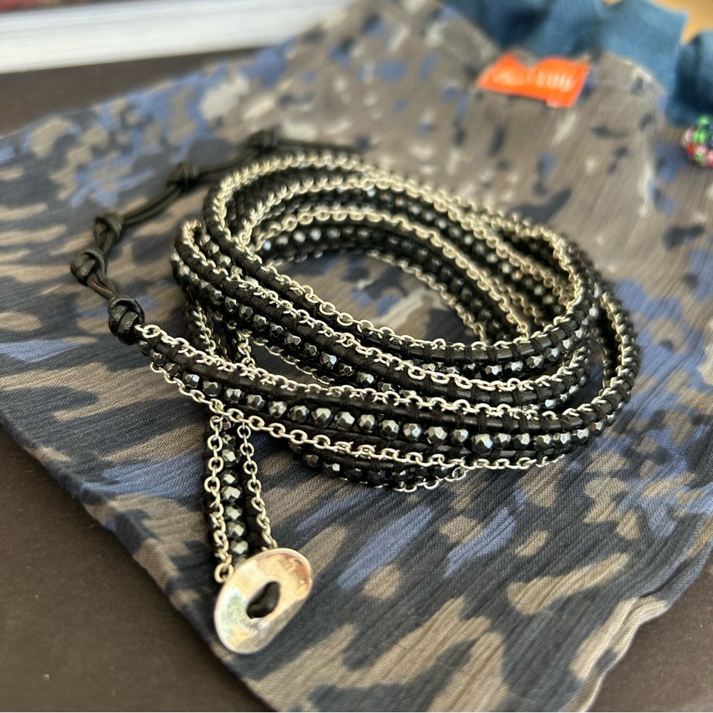Chan Luu wrap bracelet black and silver
